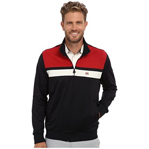 Travis Mathew Full Zip Colorblok Hartigan Jacket Black Size Medium - Picture 2 of 14